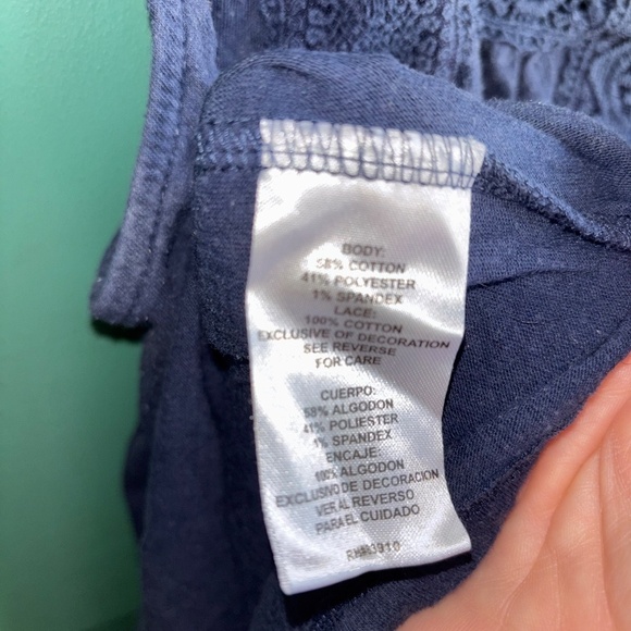 RXB size large navy blue lace tank top - Picture 6 of 6